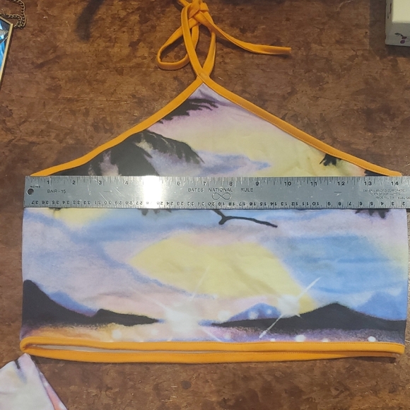 Sunset Print Halter Top and Skirt Set - Picture 8 of 11